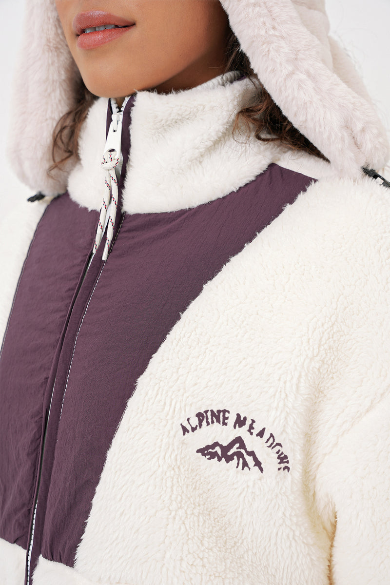 Veste en peluche à fermeture éclair pour femme
