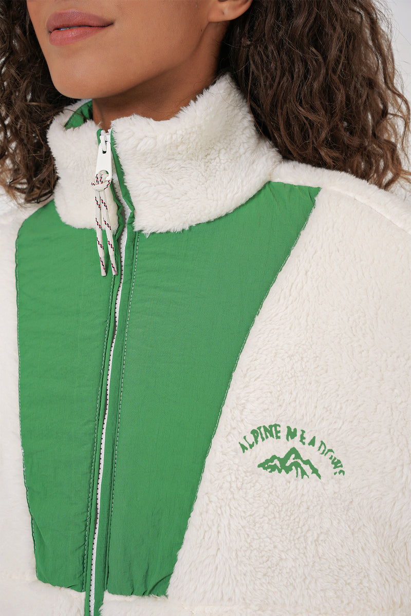 Veste en peluche à fermeture éclair pour femme