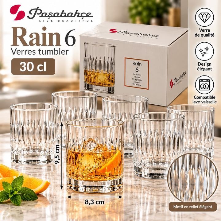 6 VERRE A JUS  RAIN 520254 300CC