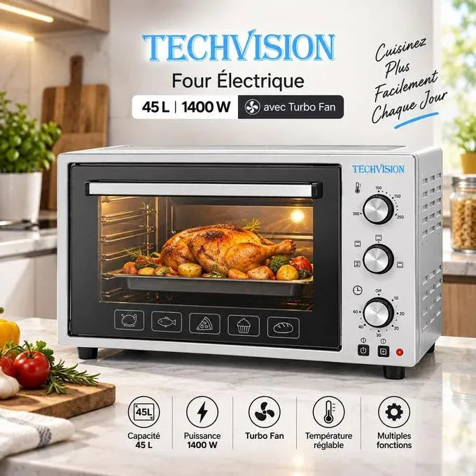 Four électrique TECHVISION HeatPro 45L 1400W Turbo Fan (TV45-F01)