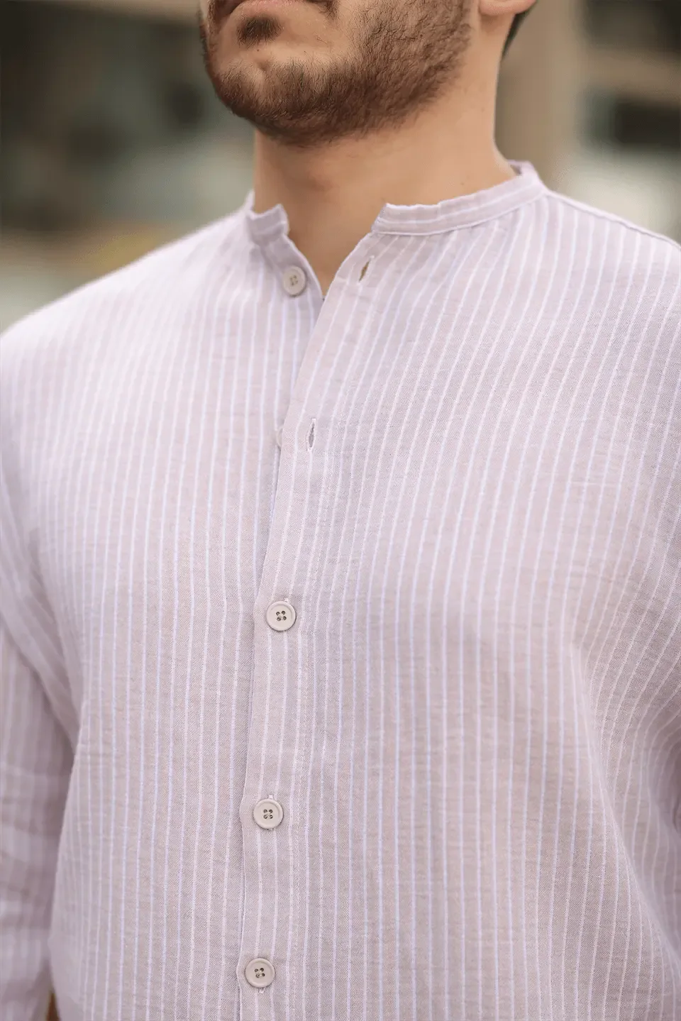 chemise homme mousseline coton rayée légère - Justyol