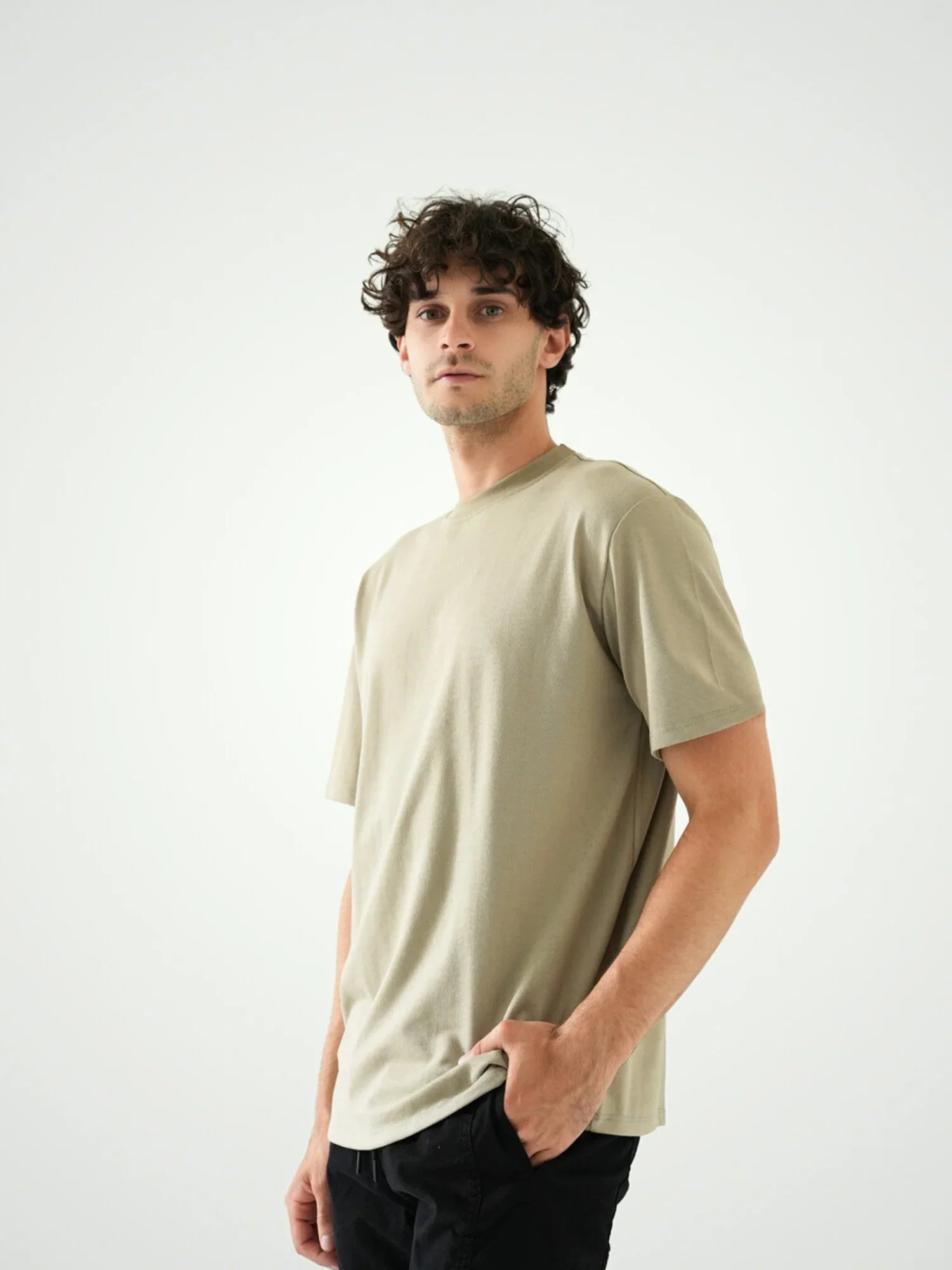 T-shirt pour homme noir simple - TSH24SBRO20178TM1