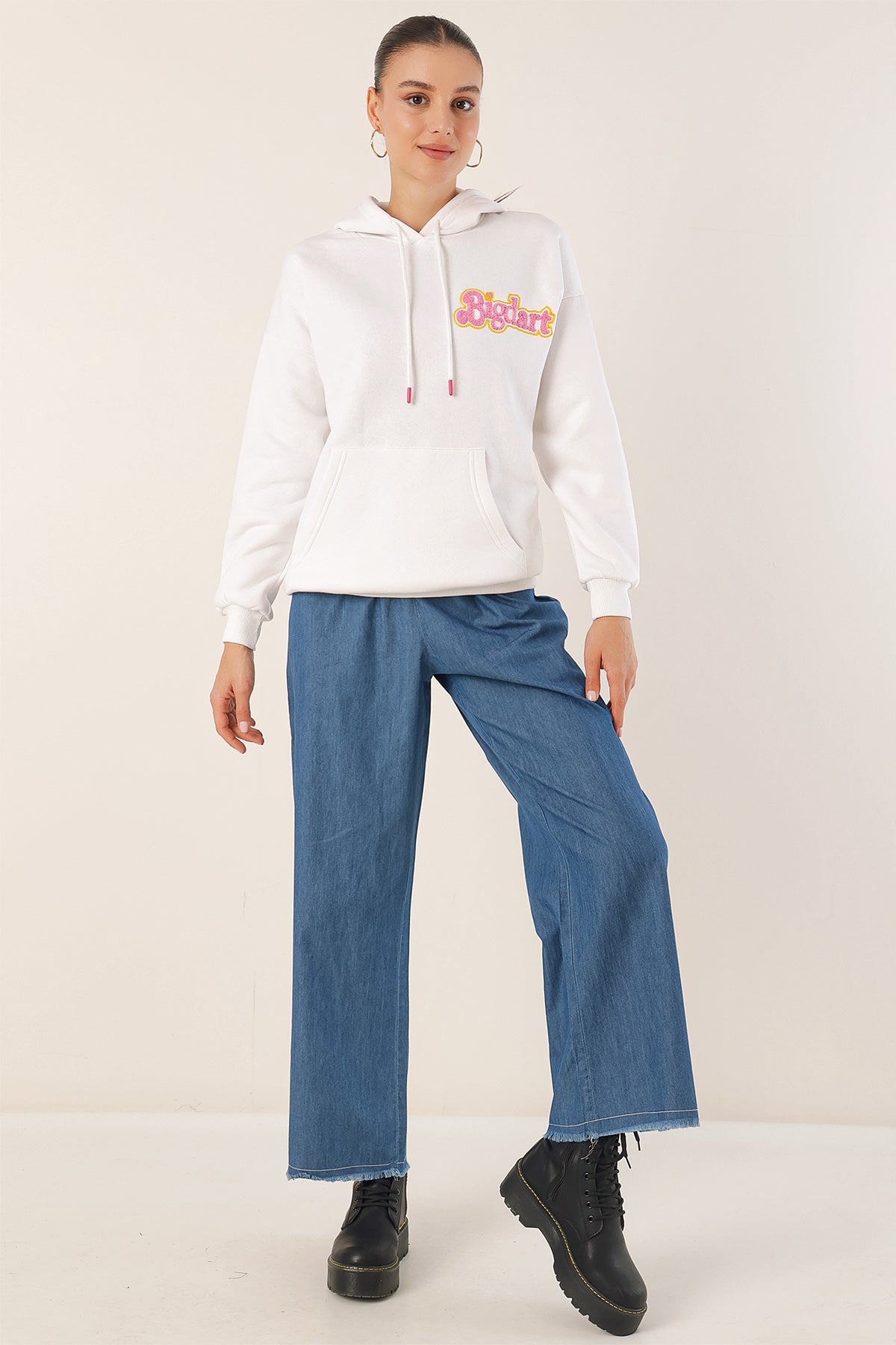 55424 nakişli oversize sweatshirt