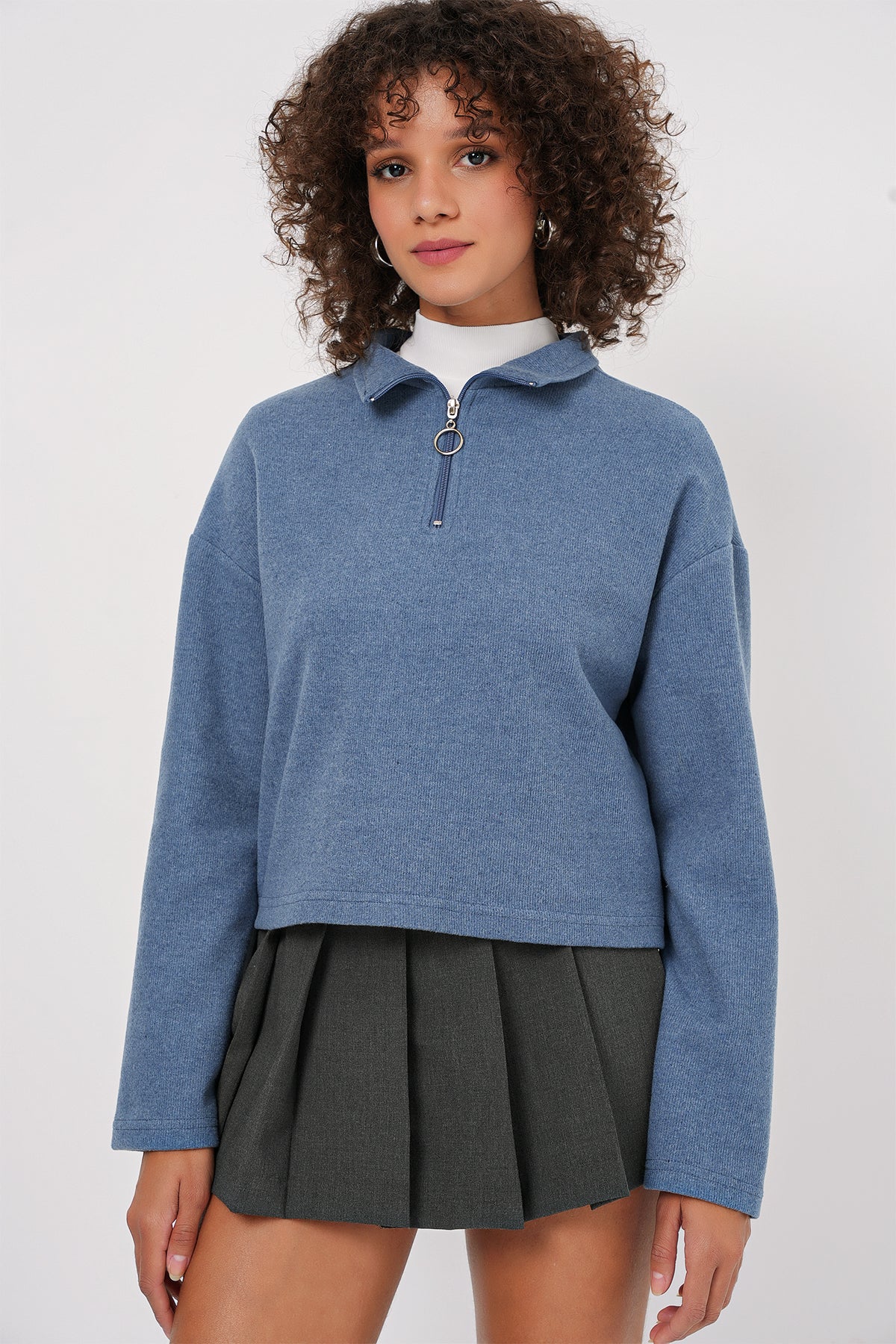 <tc>Sweatshirt à col zippé 55449.</tc>