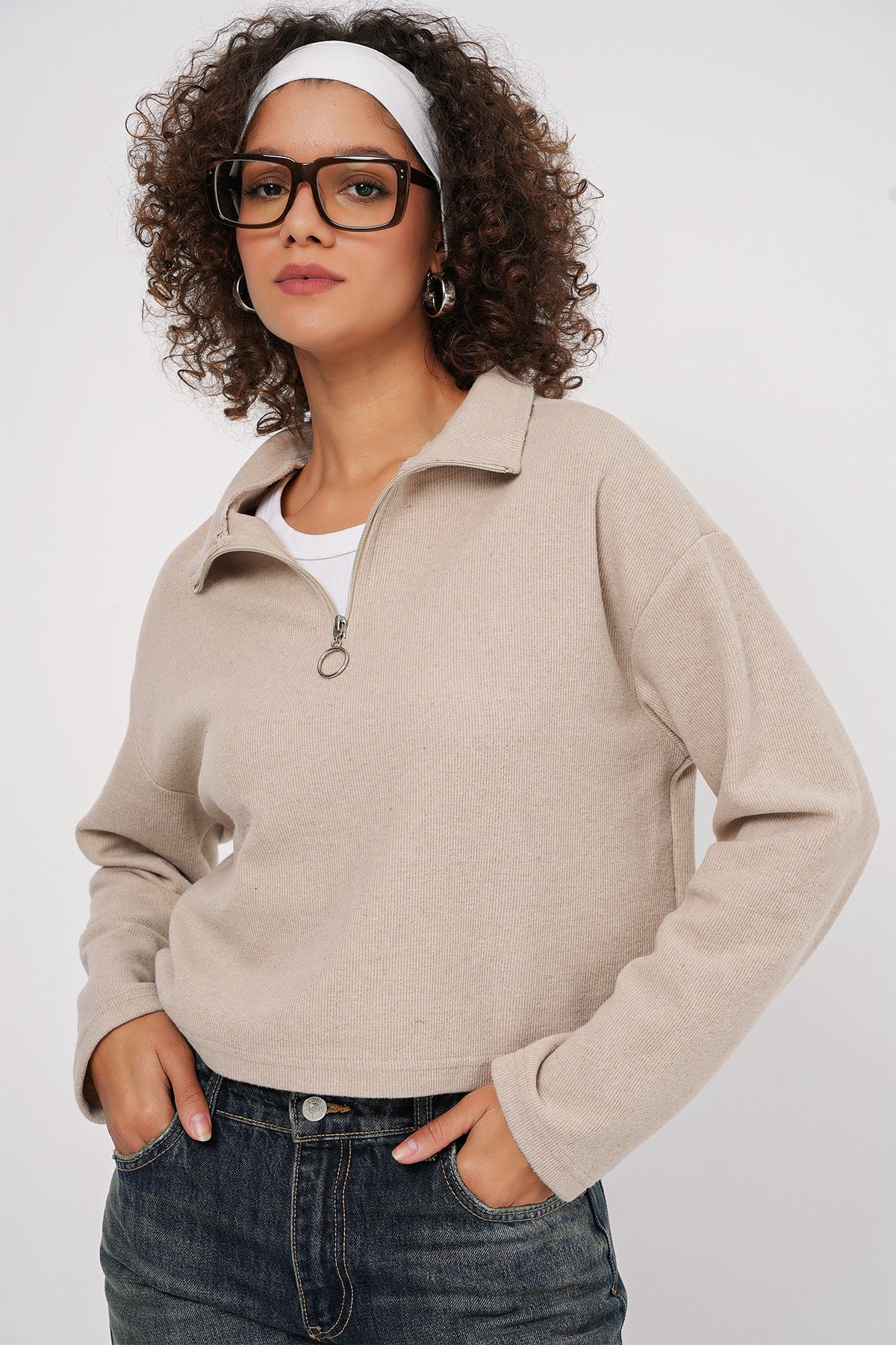 <tc>Sweatshirt à col zippé 55449.</tc>