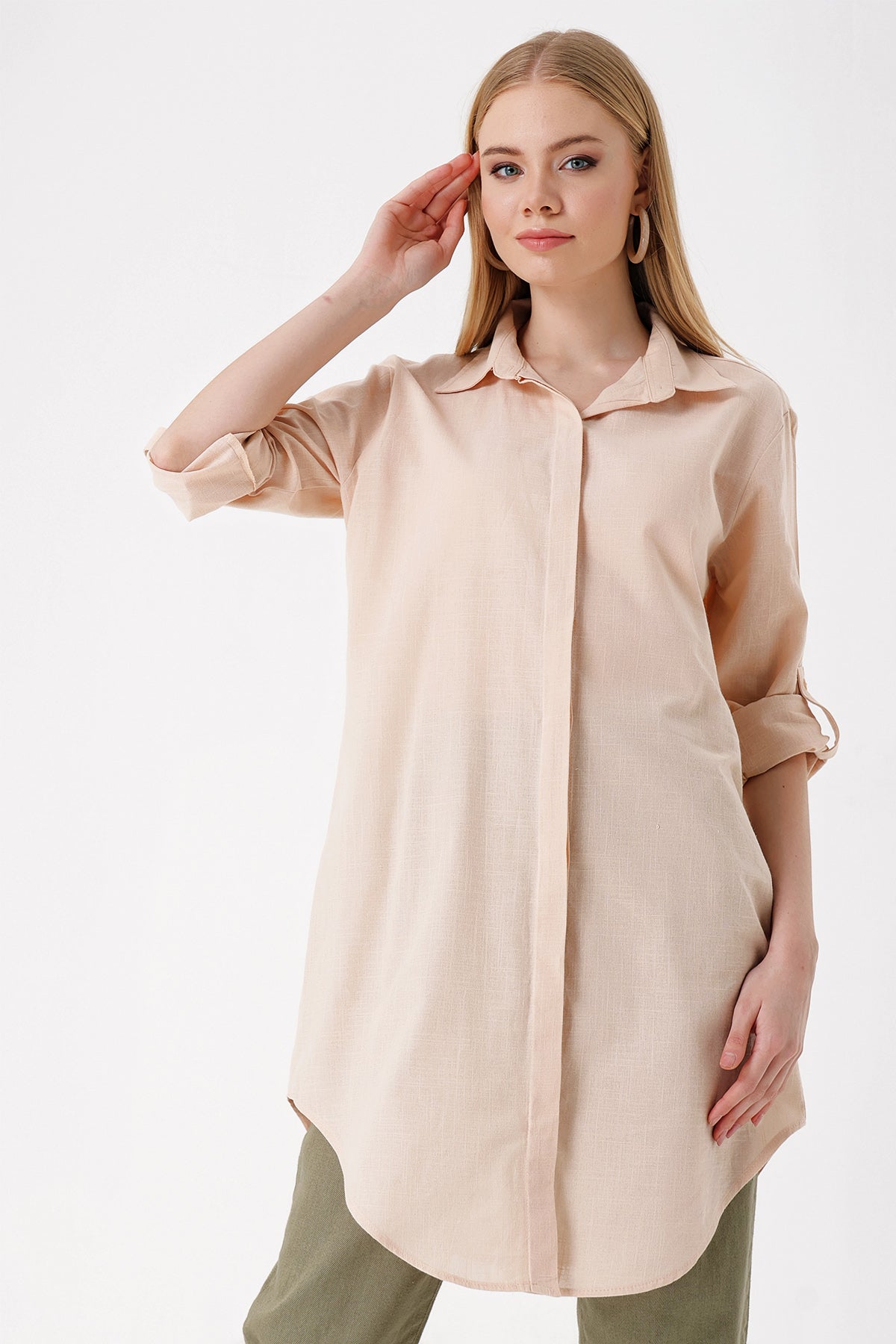 <tc>Chemise longue en lin 5885.</tc>