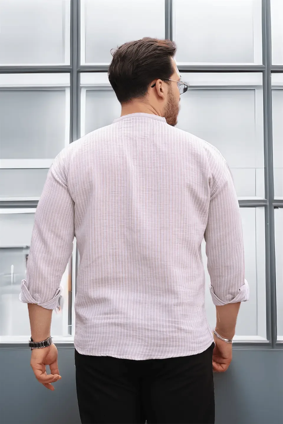 chemise homme mousseline coton rayée légère - Justyol