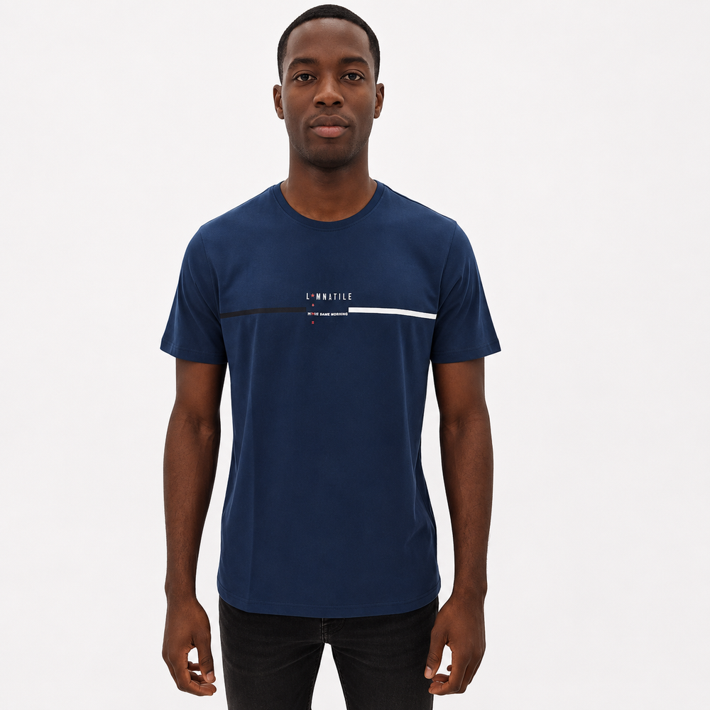 T-shirt homme en coton lycra – coupe standard avec design graphique moderne-88499