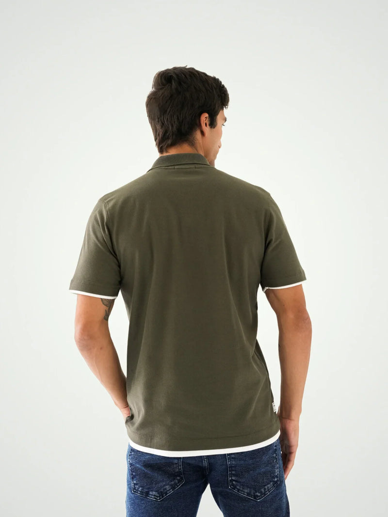 Polo pour homme avec bords blancs - POS24SBTR21813TM1