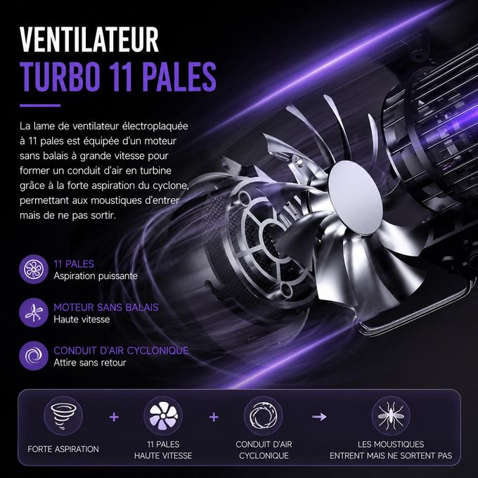 Lampe UV Anti-Moustique Électrique Silencieuse pour Intérieur
