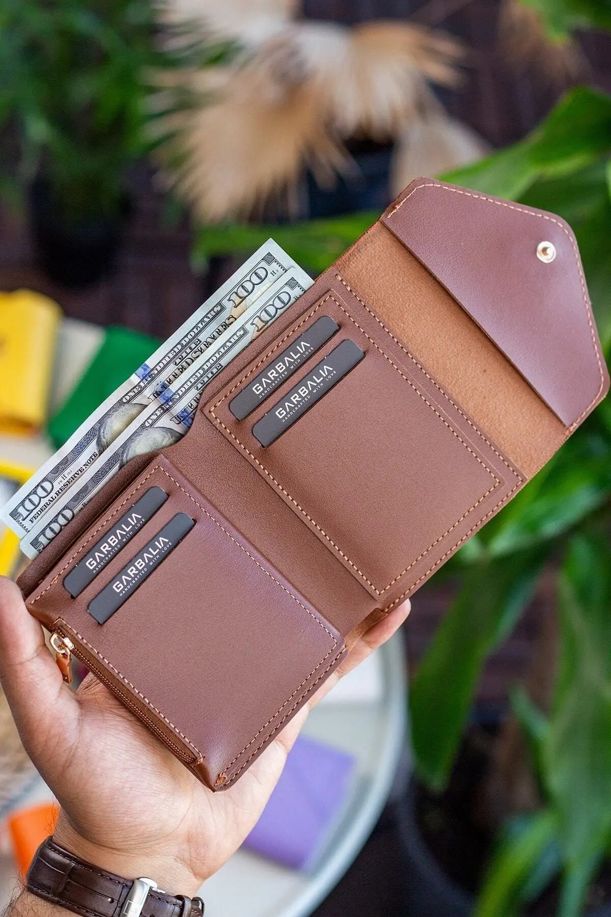 Columbia Vegan Deri Bozuk Para Gözlü Bol Kartlıklı Mini Mürdüm Kadın Cüzdanı - Justyol