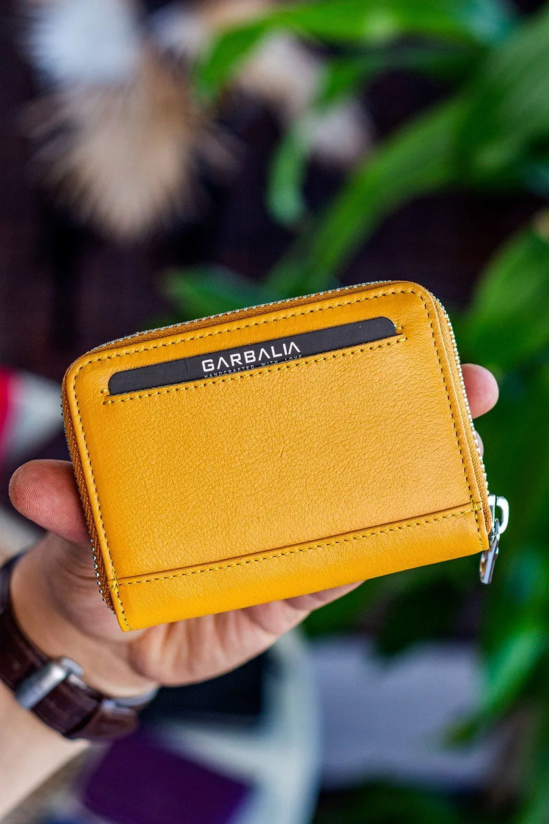 Portefeuille unisexe en cuir véritable Crazy Leather zippé avec porte-monnaie – Taba Sydney