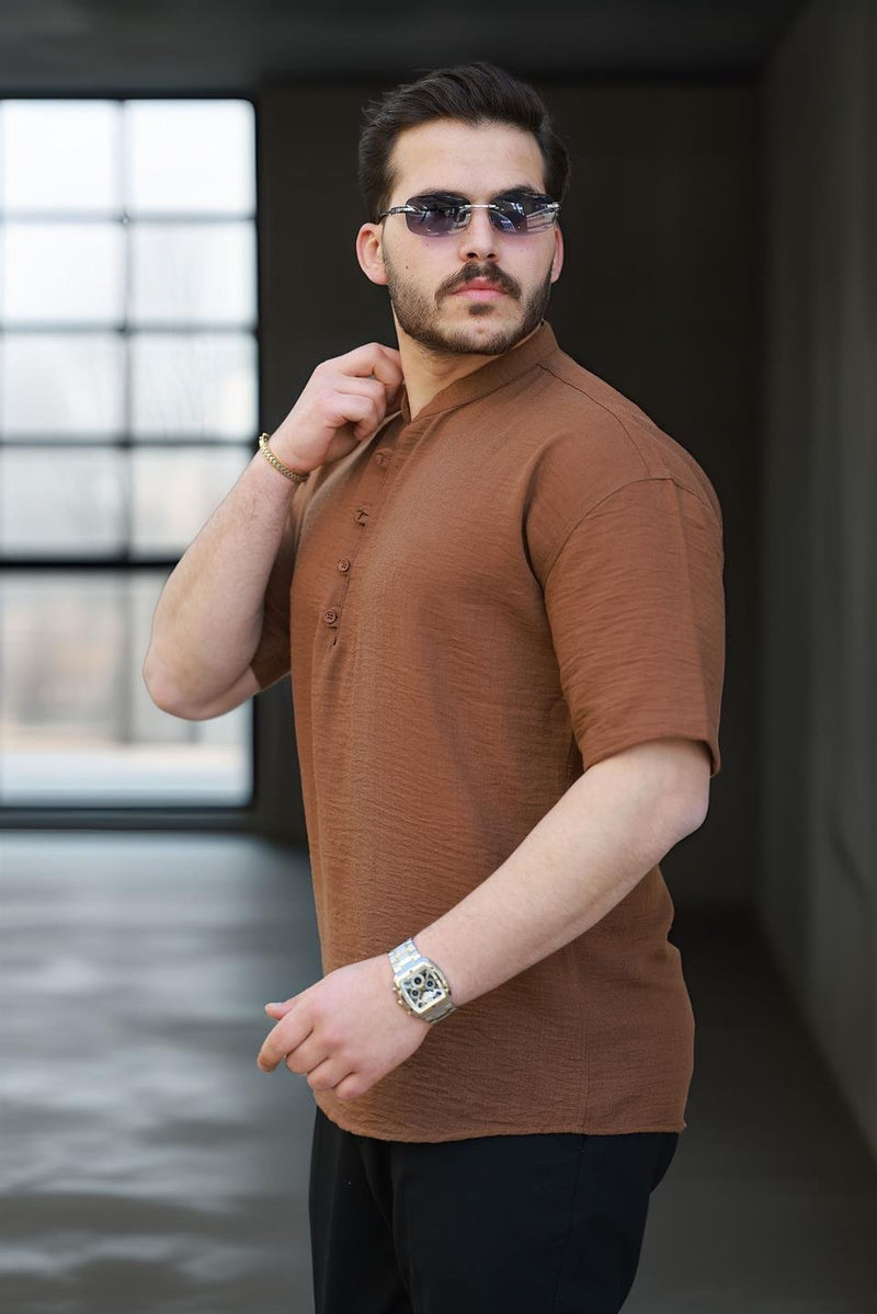 Chemise Homme Oversize à Manches Courtes en Coton – Style Décontracté et Élégant