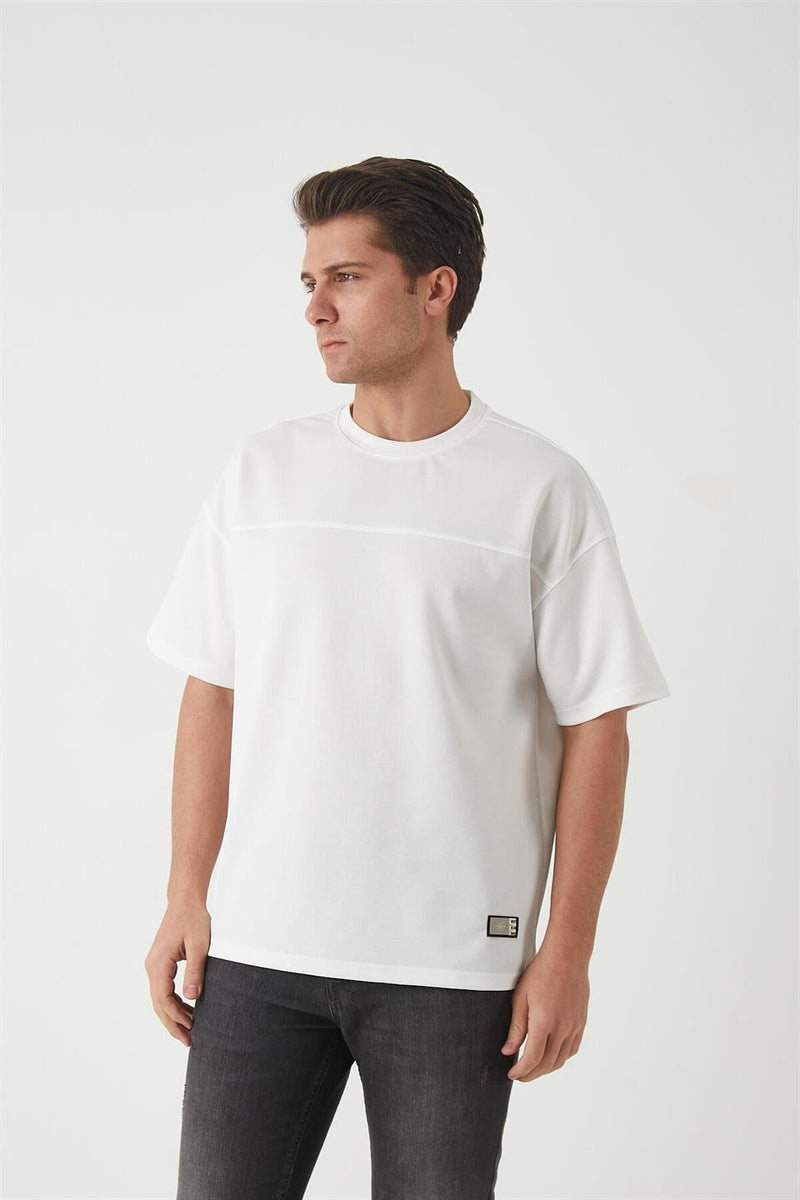 T-Shirt Homme Oversize à Empiècements Modernes
