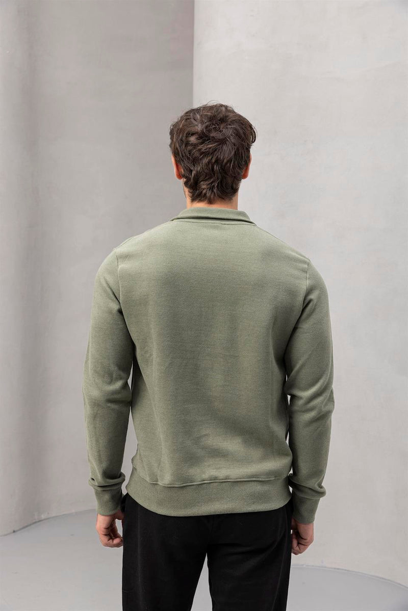 Sweat Homme Lars Col Zippé en Maille Selanik