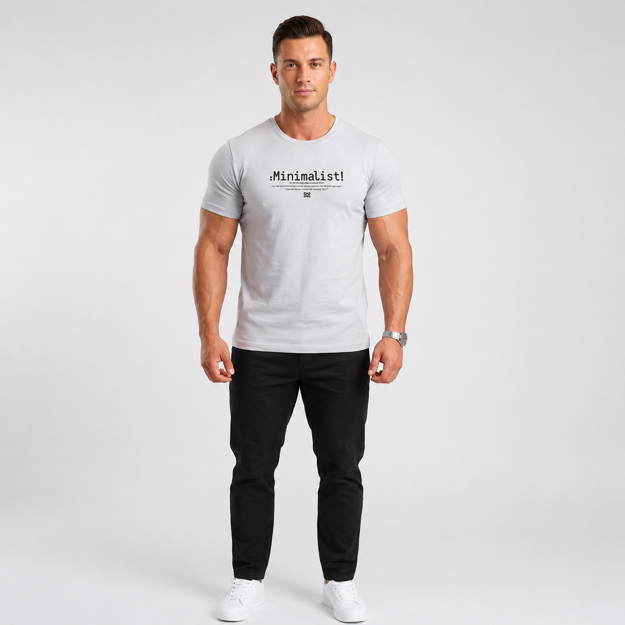 T-shirt homme en coton lycra – coupe standard avec imprimé minimaliste-88441
