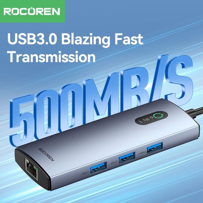 Station d'accueil Hub USB-C 6-en-1 Rocoren Aurora Series