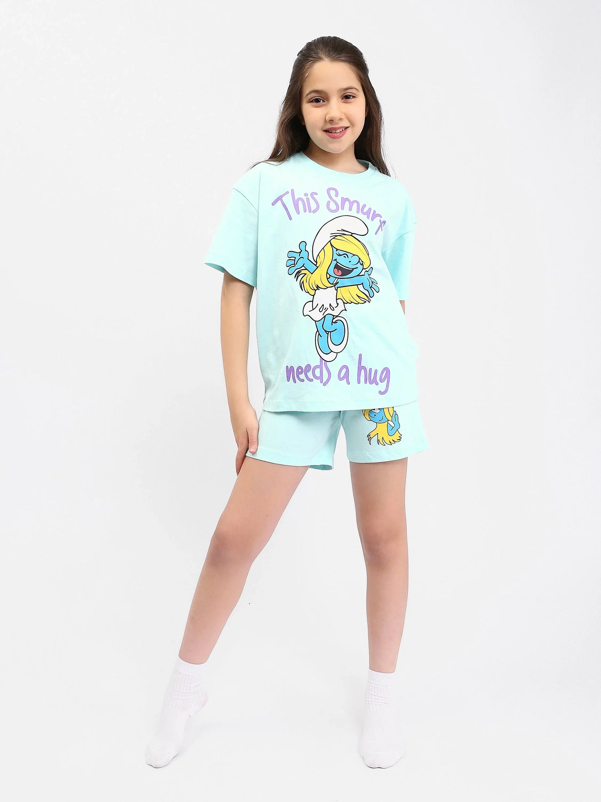 Ensemble Pyjama Fille "Smurfette" - PJS24SSNN71020MR1 - Justyol