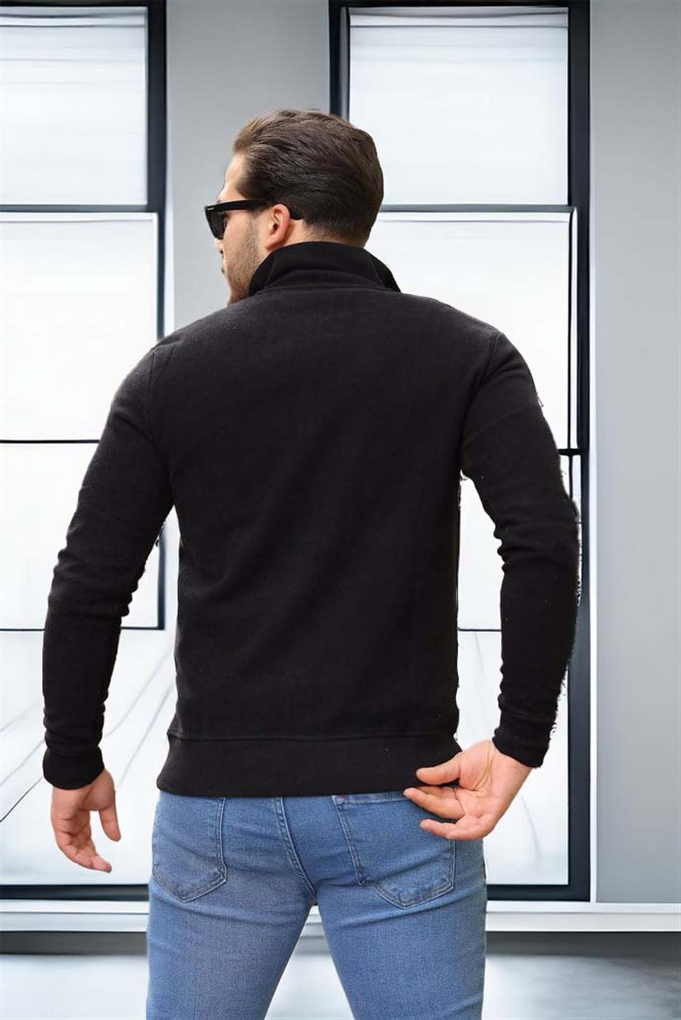 Sweat Homme Lars Col Zippé en Maille Selanik