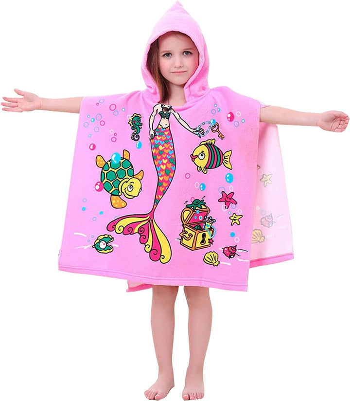Serviette plage enfant microfibre avec capuche 60x120