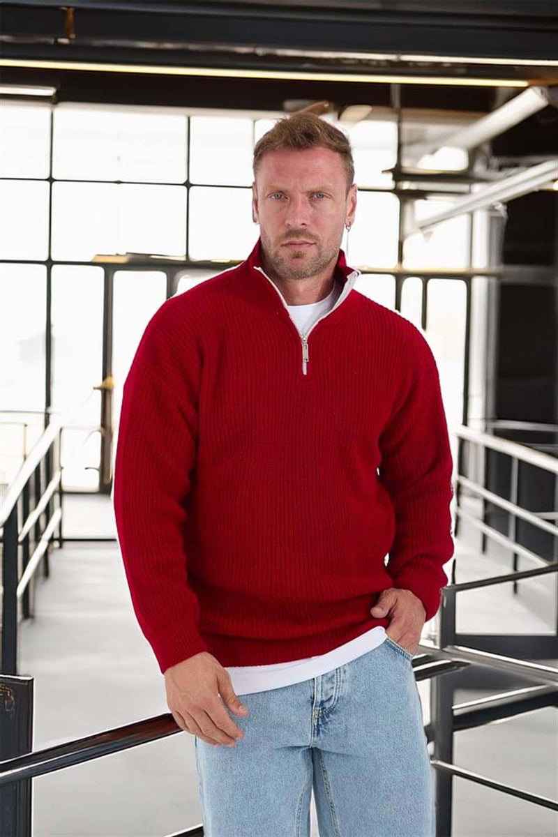 Pull Homme Nolan Maille Selanik Demi-Zip Oversize