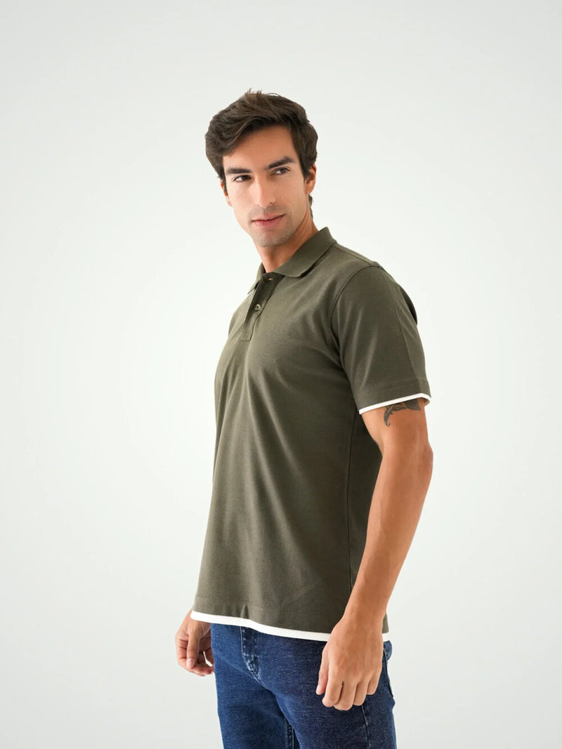 Polo pour homme avec bords blancs - POS24SBTR21813TM1