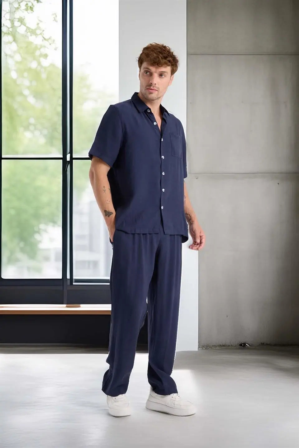 modal kumaş rahat kalip düz paça jogger erkek pantolon - Justyol