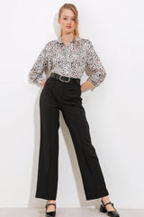 <tc>Pantalon en tissu taille haute femme 6584</tc>