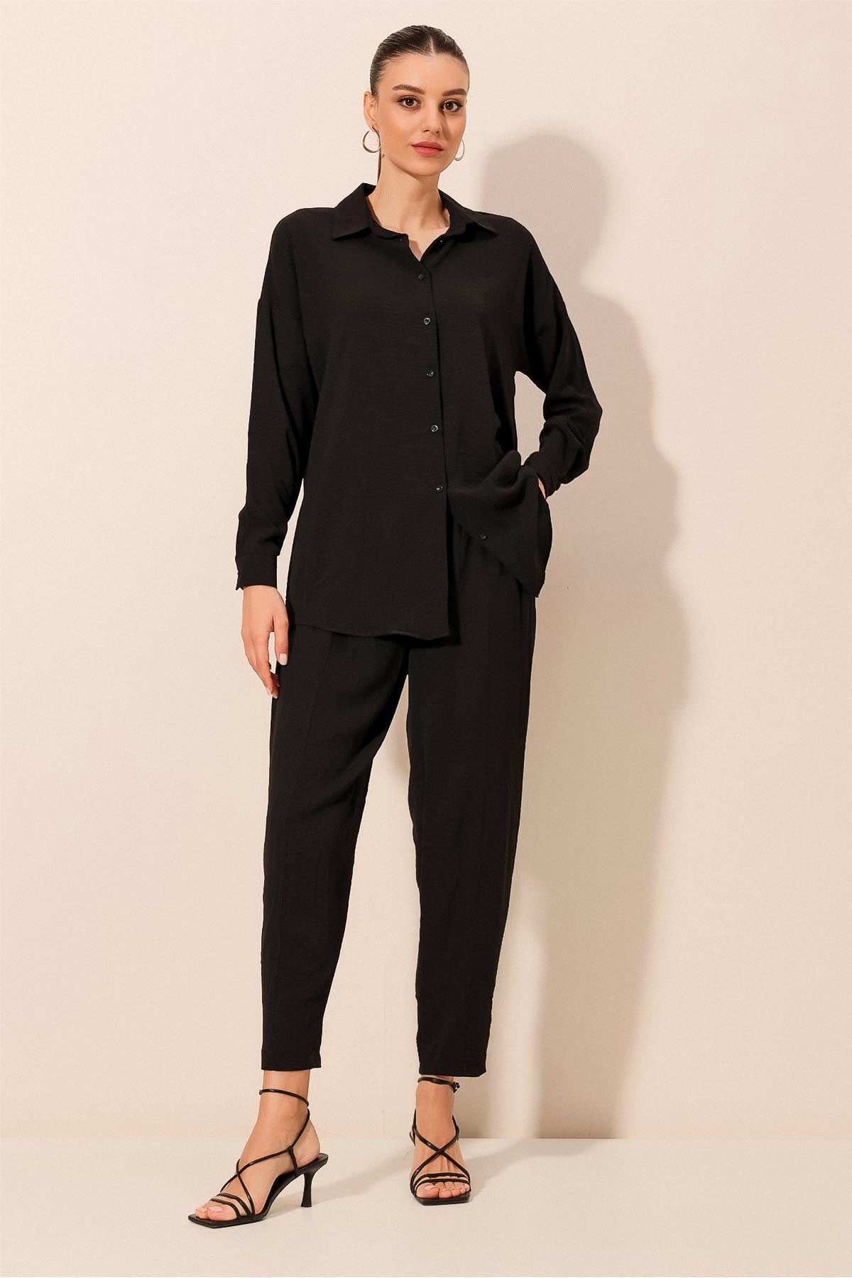 <tc>Ensemble oversize deux pièces - noir 6593</tc>