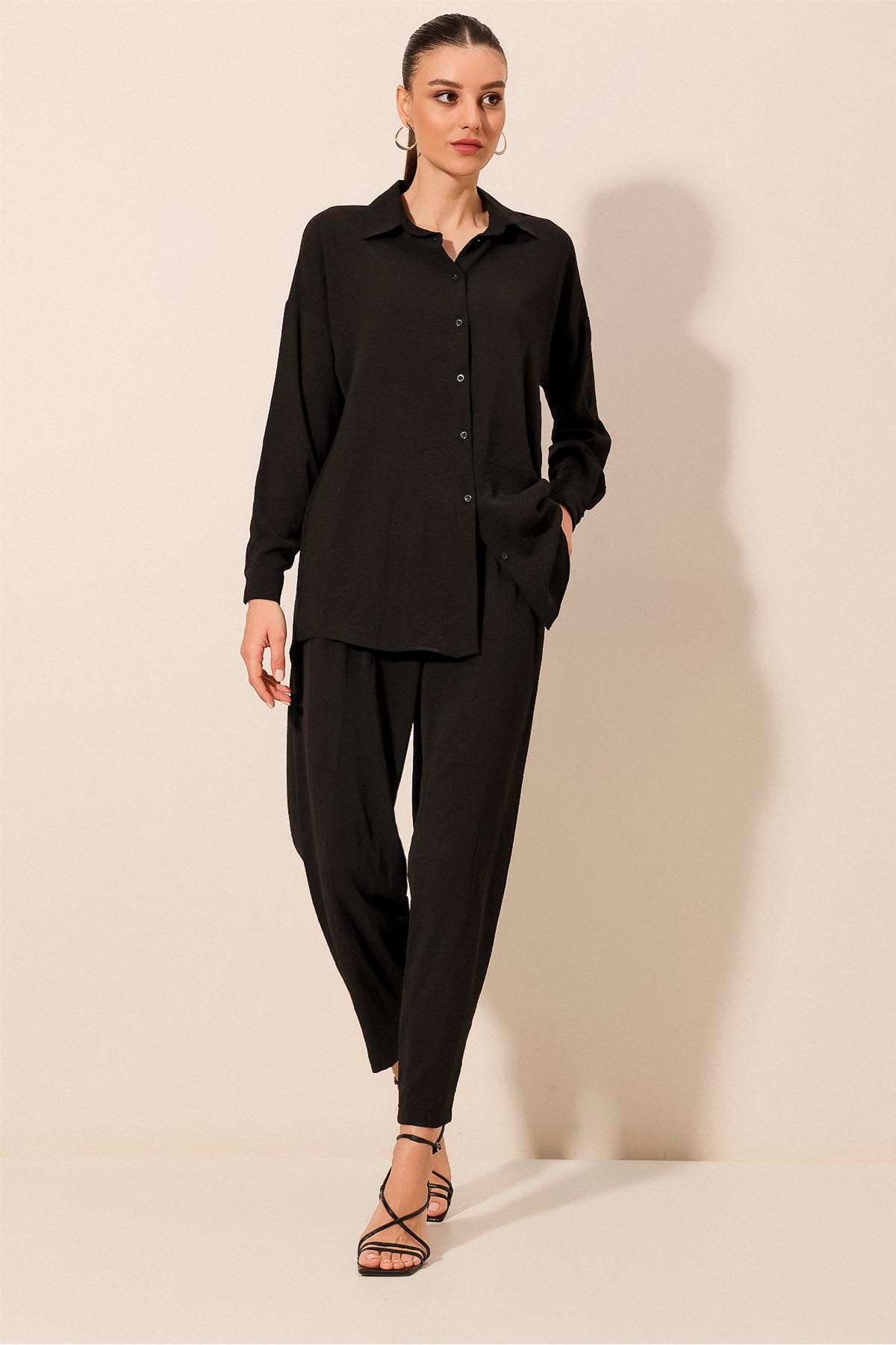 <tc>Ensemble oversize deux pièces - noir 6593</tc>