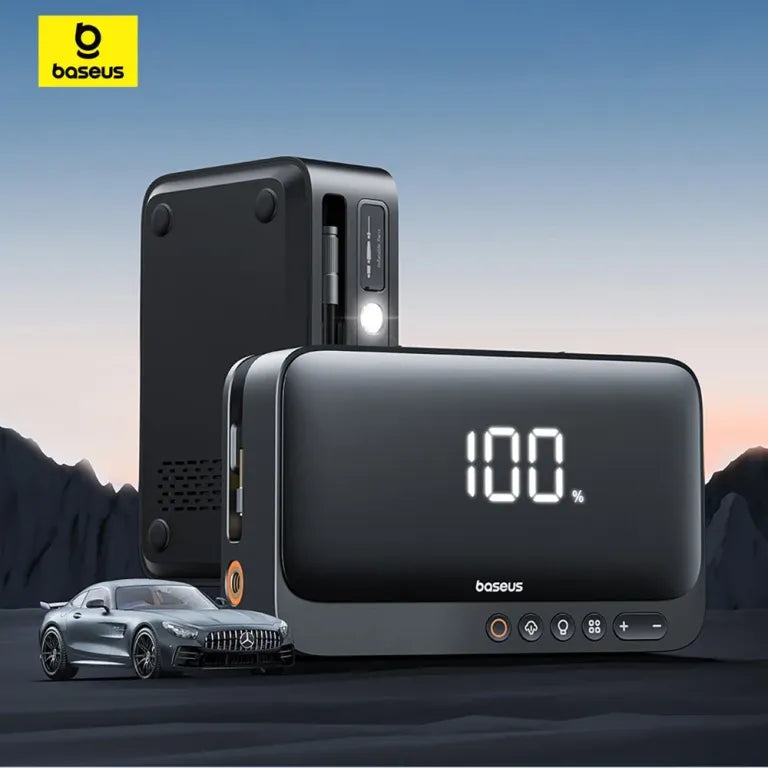 Baseus Super Energy 4-en-1 600A 6000mAh Démarreur de Voiture avec Compresseur Maroc