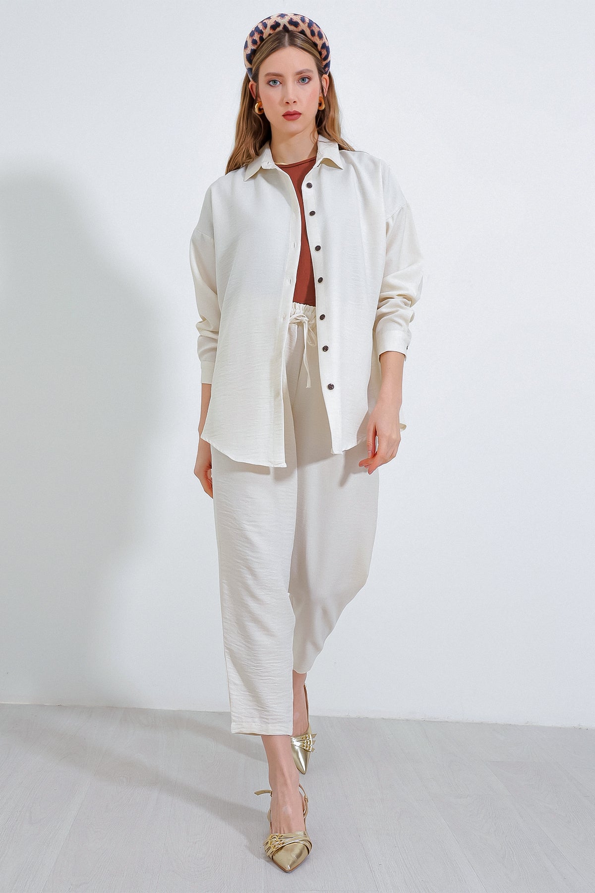 <tc>6622 ensemble haut et bas en lin oversize pour femme</tc>