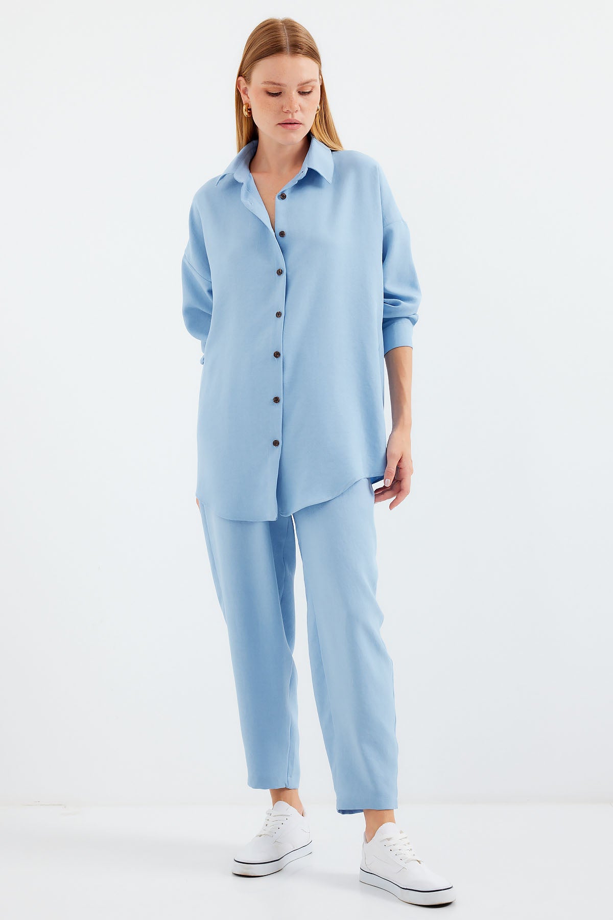 kadinoversize keten alt üst takim 6622 - Justyol