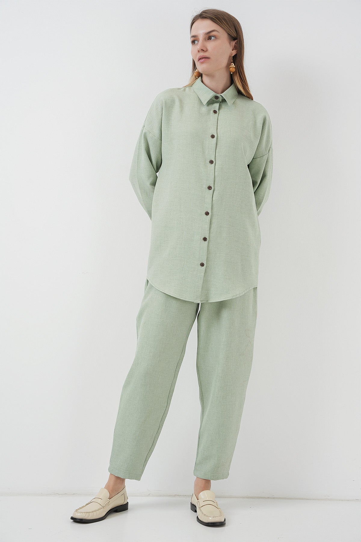kadinoversize keten alt üst takim 6622 - Justyol