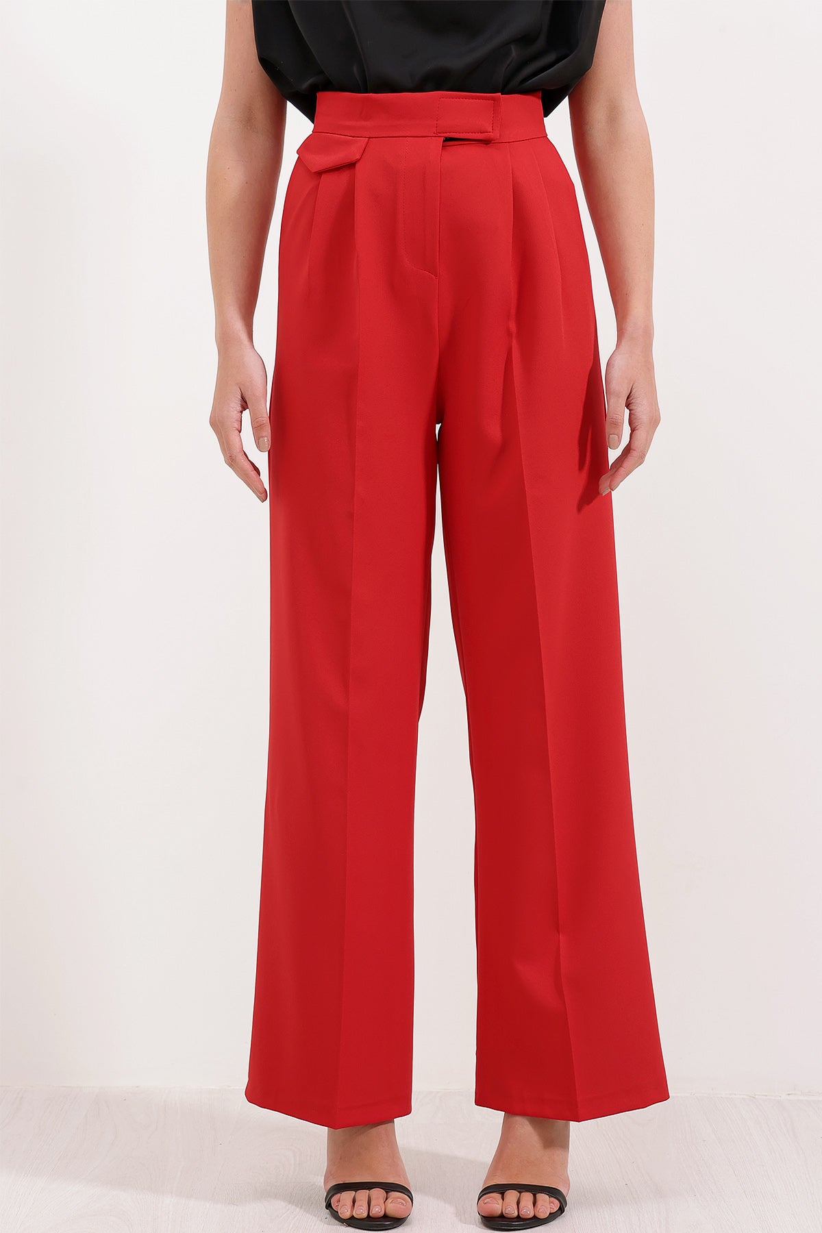 <tc>Pantalon palazzo à taille haute et fermeture velcro 6645</tc>