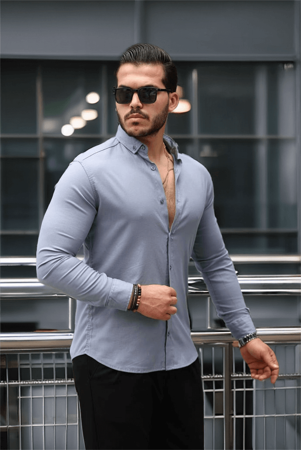 likrali regular fit nefes alabilir klasik erkek oxford gömlek - Justyol
