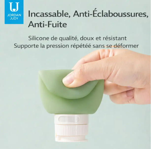 Lot de 3 Bouteilles de Voyage en Silicone 60ml – Rechargeables, Anti-Fuite, Format Avion