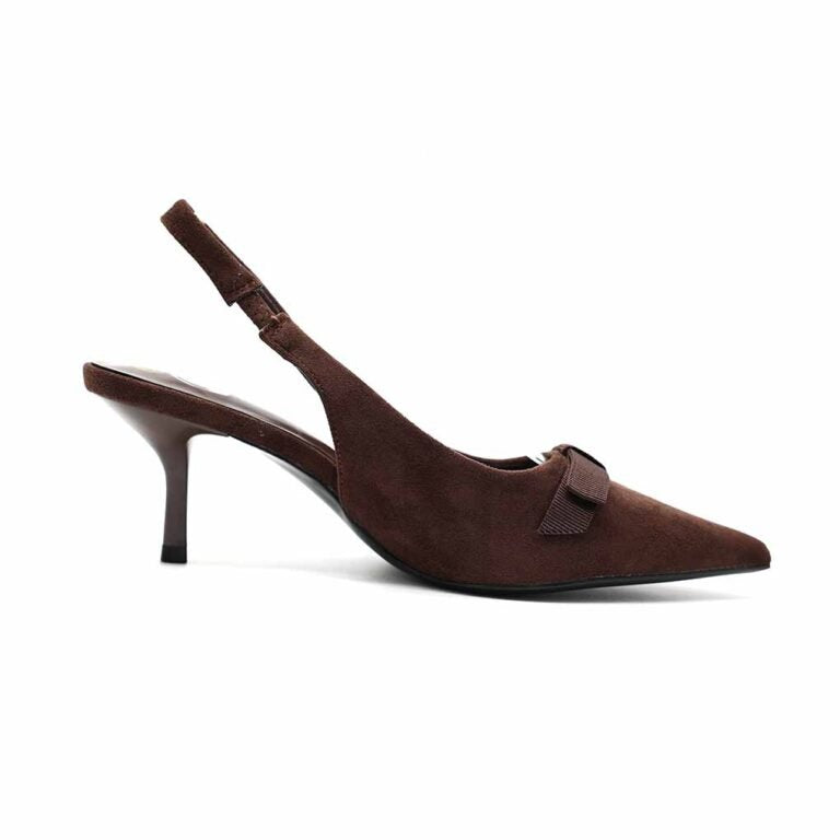 Escarpins Slingback Femme en Suédine avec Nœud Élégant