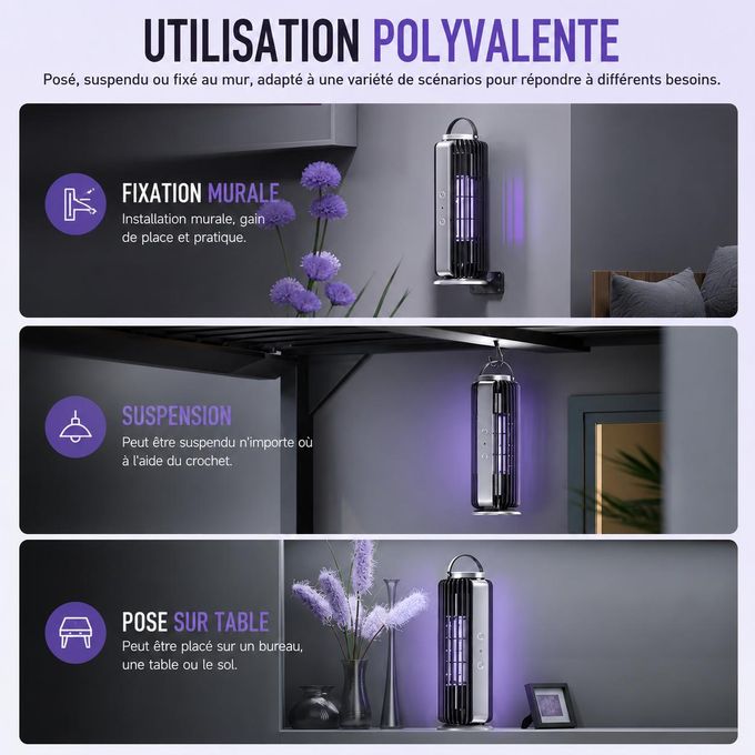 Lampe UV Anti-Moustique Électrique Silencieuse pour Intérieur