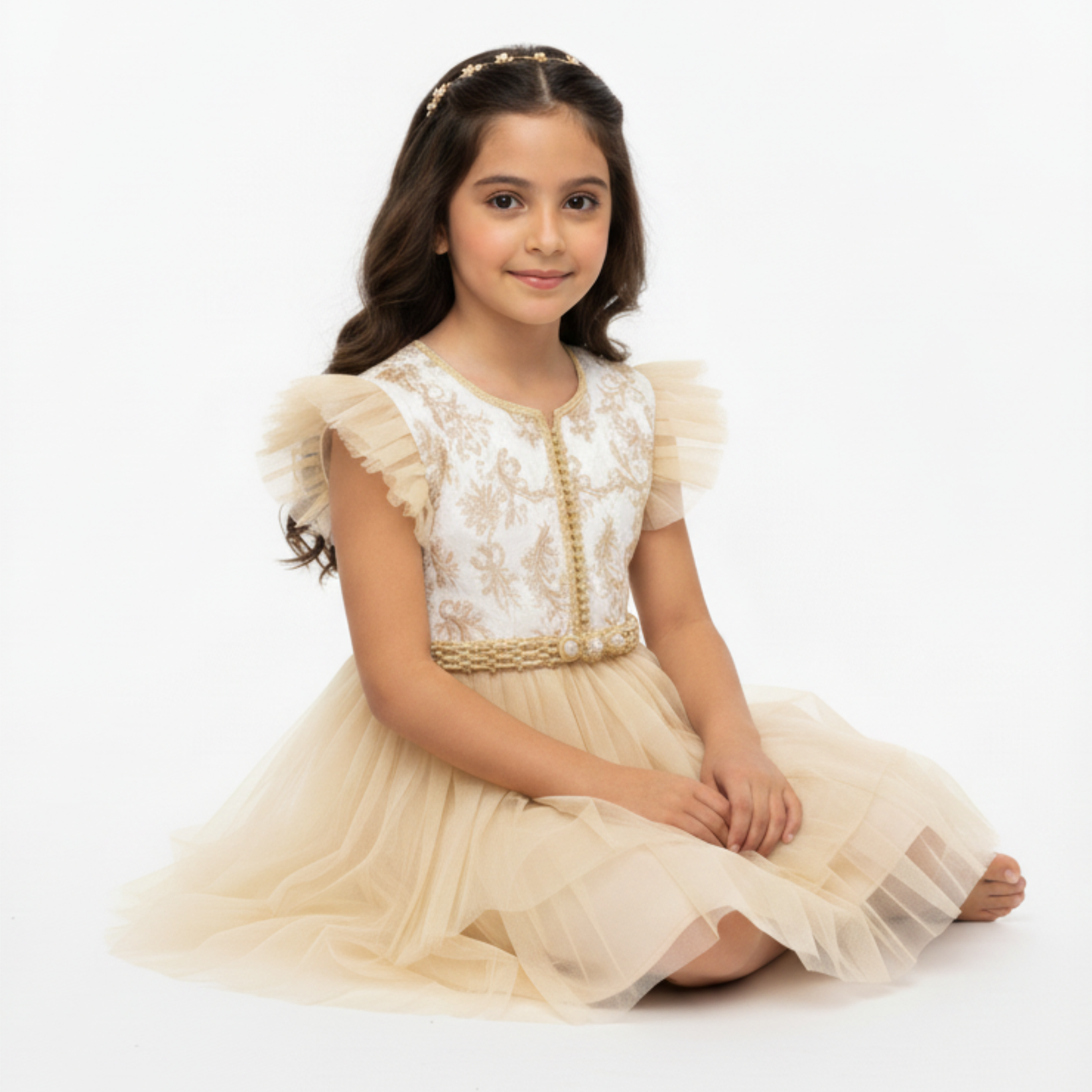 Caftan - Beige bud pour fille