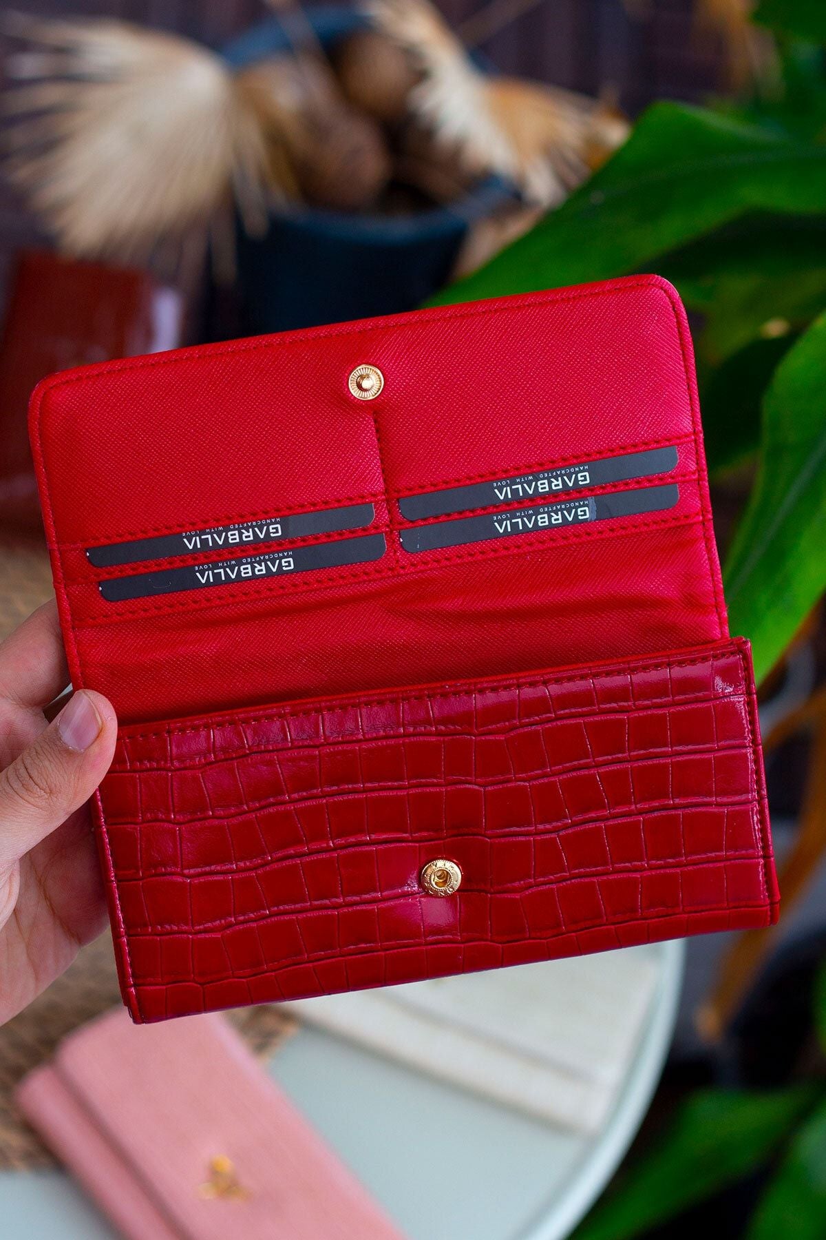 Lady Teknolojik Deri Kroko Desen Bol Kartlıklı Bozuk Para Bölmeli Şık Siyah Kadın Cüzdanı - Justyol