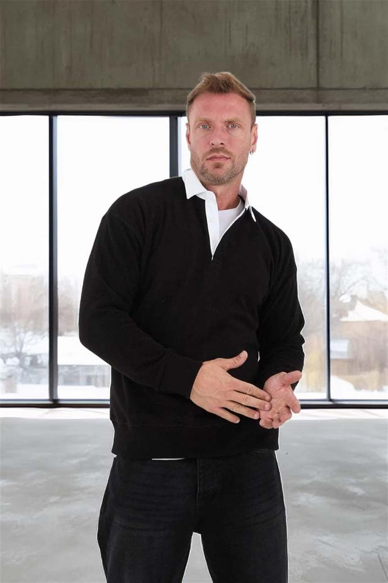 Sweat Homme Luis Col Polo en Maille Selanik