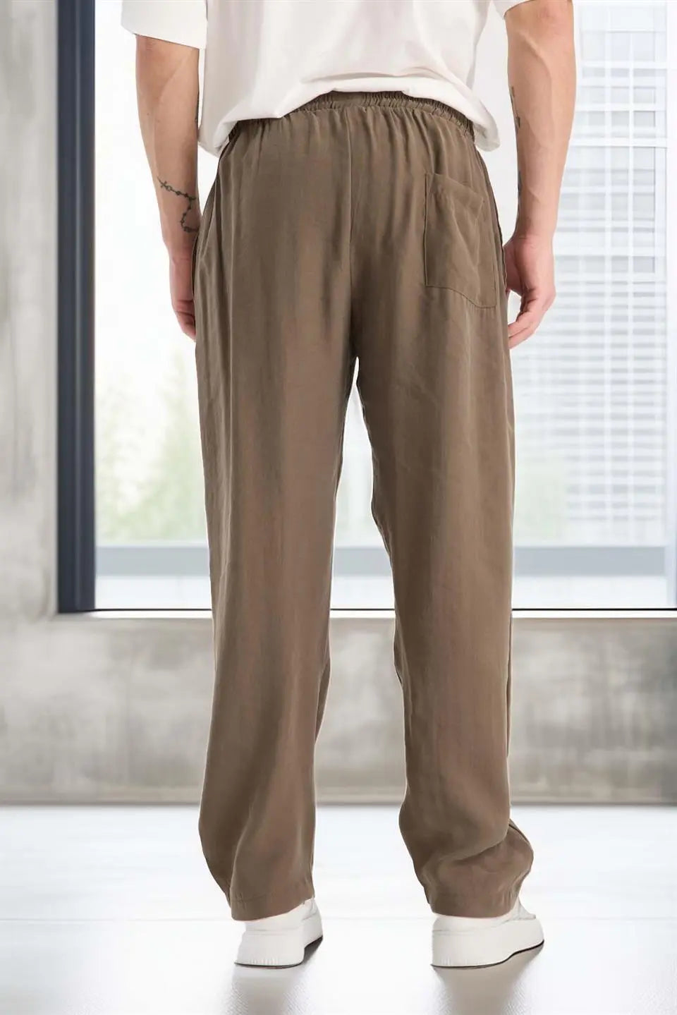 modal kumaş rahat kalip düz paça jogger erkek pantolon - Justyol