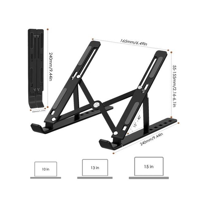 Support Pliable et Réglable pour Ordinateur Portable, Tablette et Smartphone