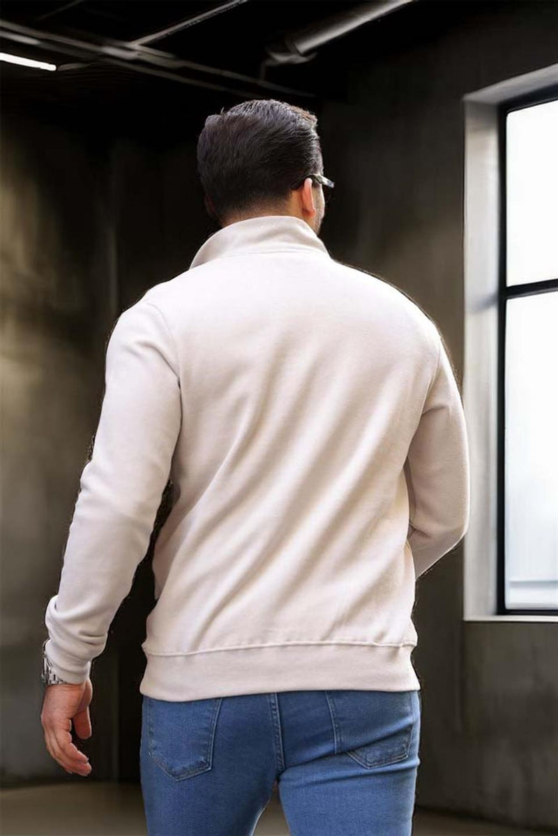 Sweat Homme Lars Col Zippé en Maille Selanik