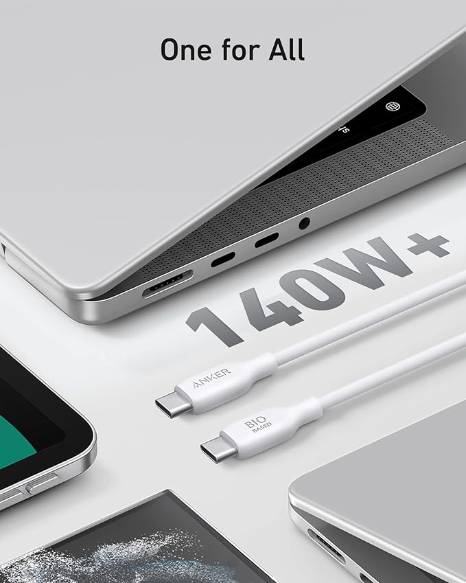 أنكر كابل USB-C إلى USB-C للشحن السريع الفائق 140 واط – 0.9 متر