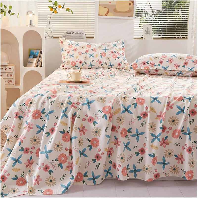 Drap plat coton doux 250x230 cm avec 2 taies