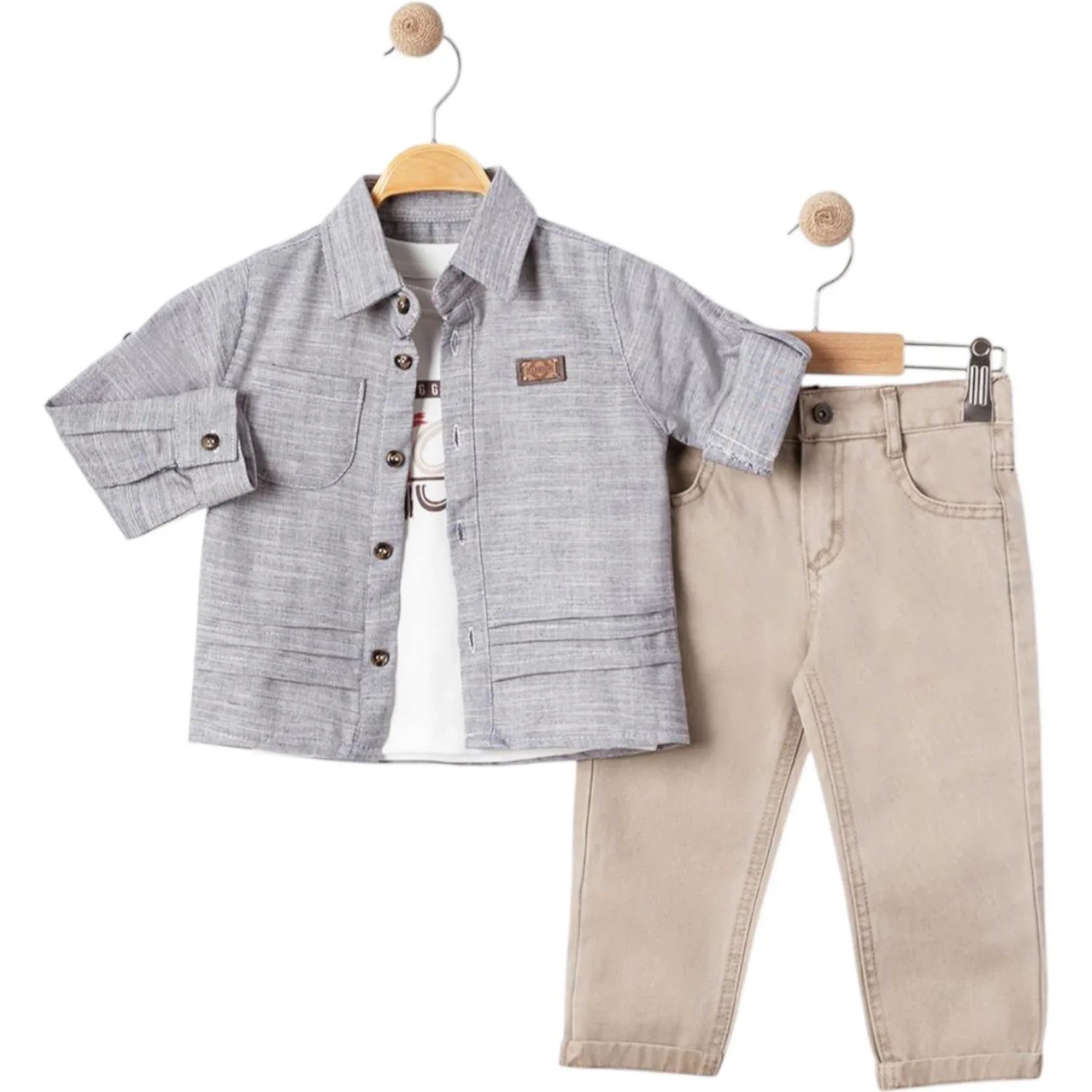 Ensemble 6017 2/5 Ans – Tenue Trois Pièces pour Garçon avec Chemise Meublée - Justyol