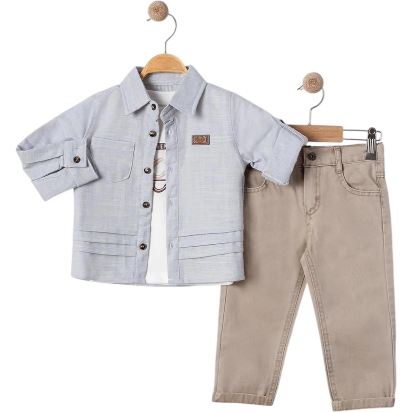 Ensemble 6017 2/5 Ans – Tenue Trois Pièces pour Garçon avec Chemise Meublée - Justyol