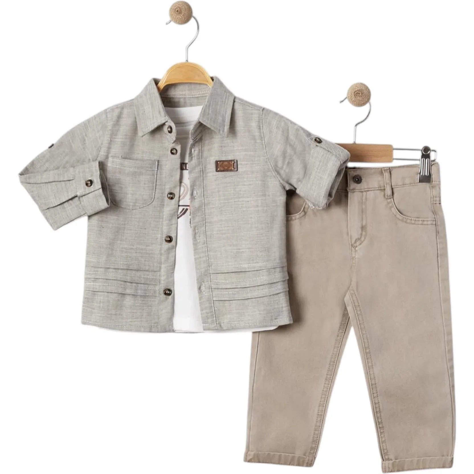 Ensemble 6017 2/5 Ans – Tenue Trois Pièces pour Garçon avec Chemise Meublée - Justyol